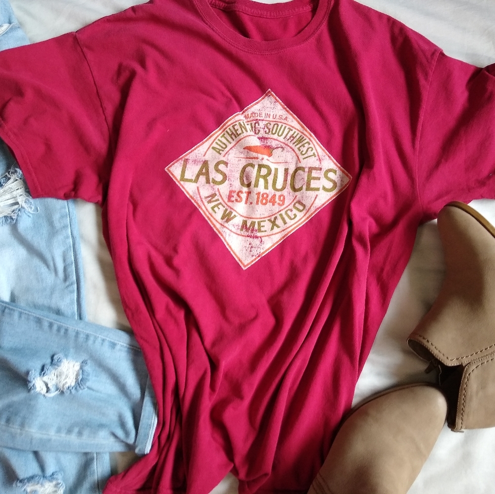 Vintage Las Cruces New Mexico graphic T-shirt red XL Boyfriend tee